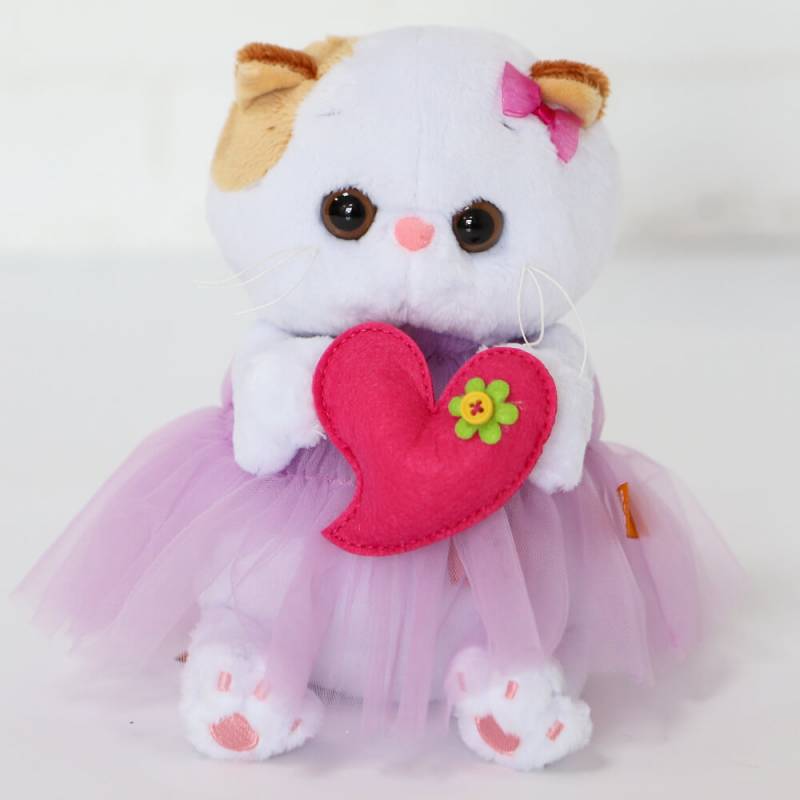 Мягкая игрушка Кошечка Ли-Ли в платье с сердечком  