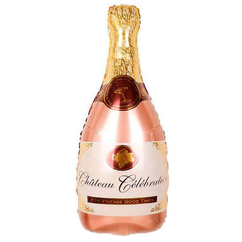 Шар из фольги Бутылка шампанского Розовое золото