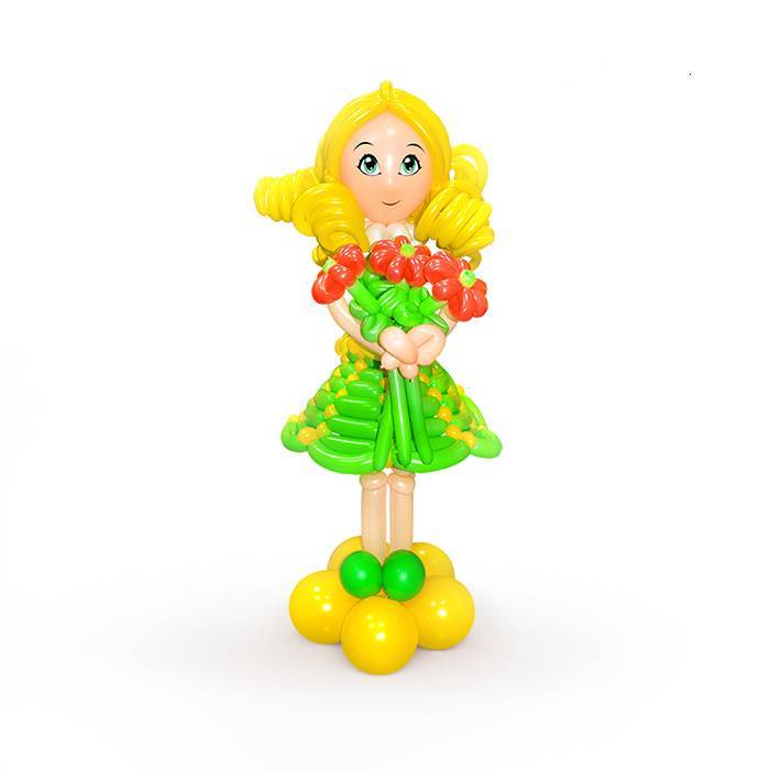 Девочка из шаров в зеленом платье