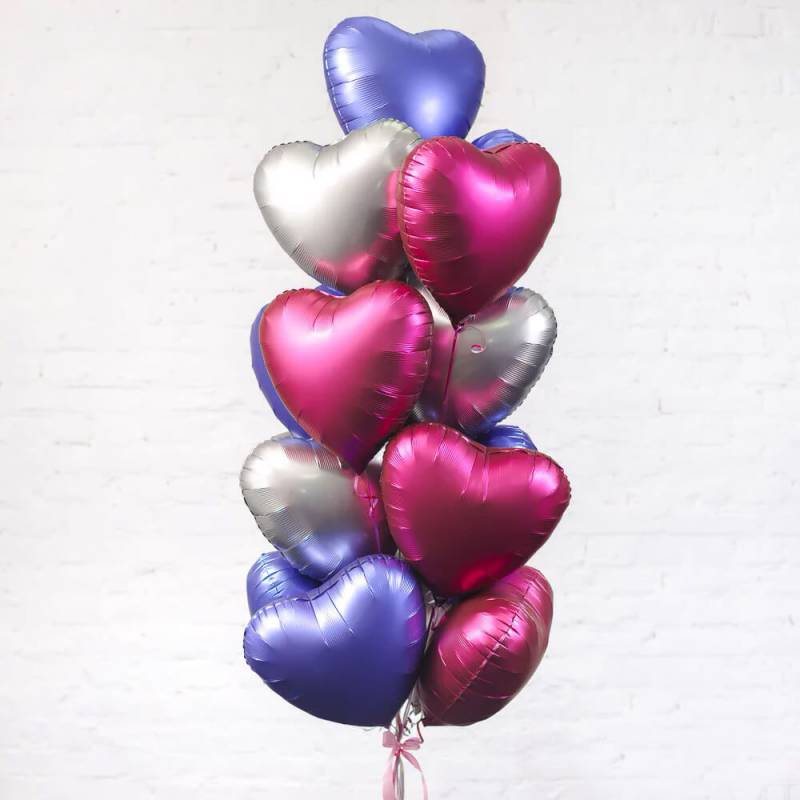 Набор фольгированных шаров в форме сердца