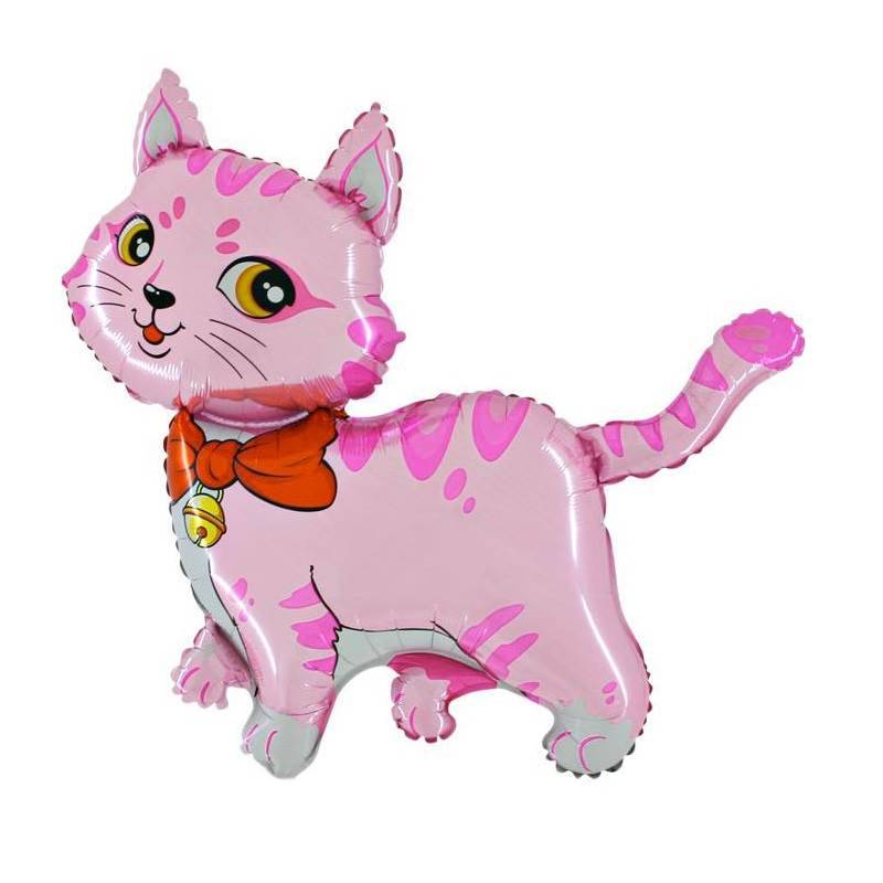 Фольгированный шар " Милый котенок" розовый.