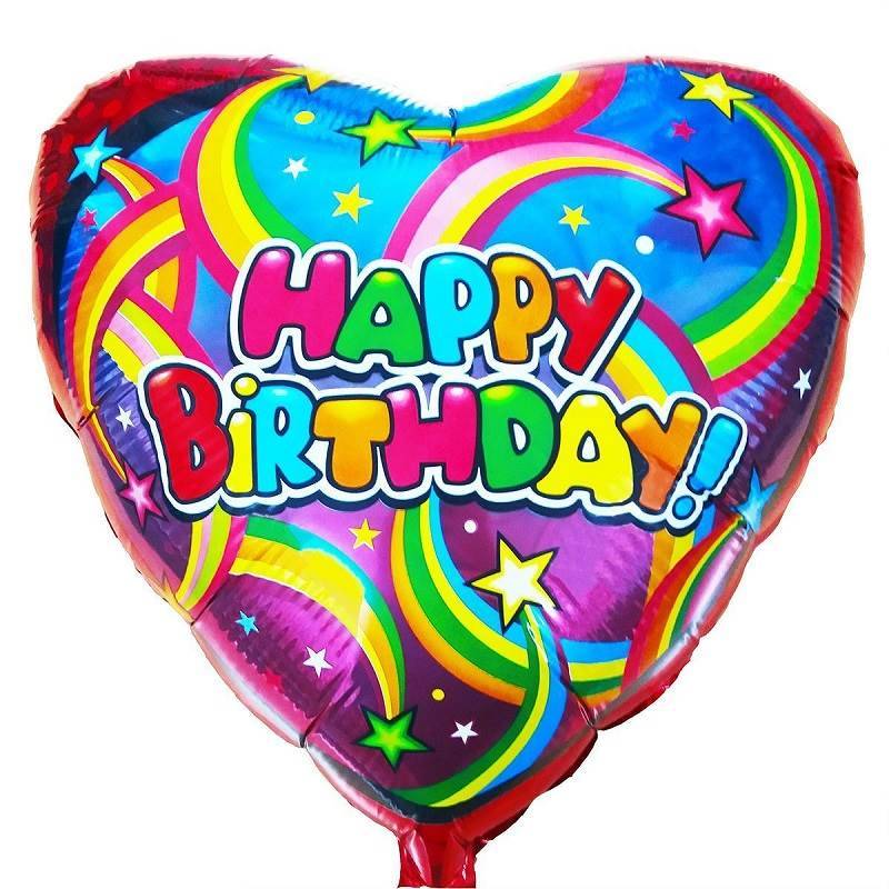 Фольгированный шар "Happy birthday" сердце
