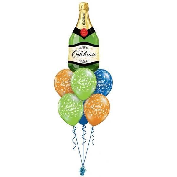 Набор фольгированных шаров "Бутылка шампанского"