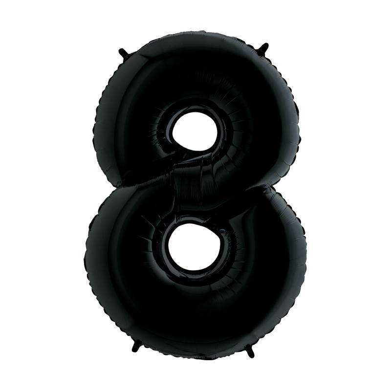 Шар из фольги «Цифра 8 (черная)»