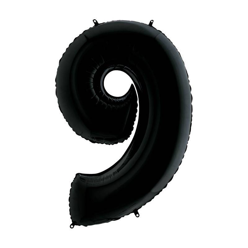 Шар из фольги «Цифра 9 (черная)»